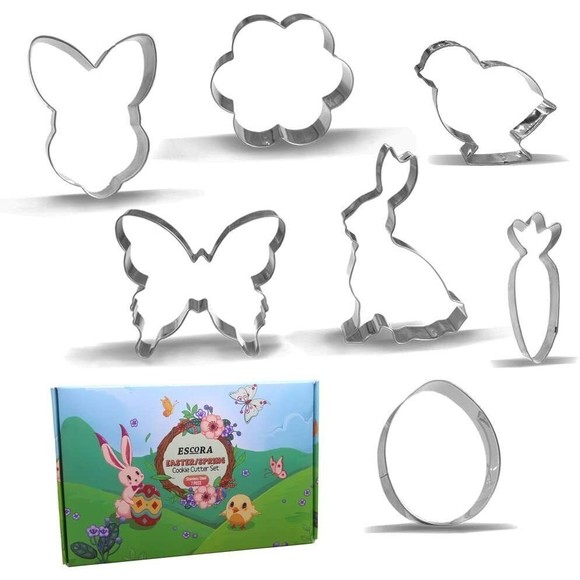 Escora Other - Escora - Easter/Spring Cookie Cutter Set - Stainless Steel - 7 Pieces